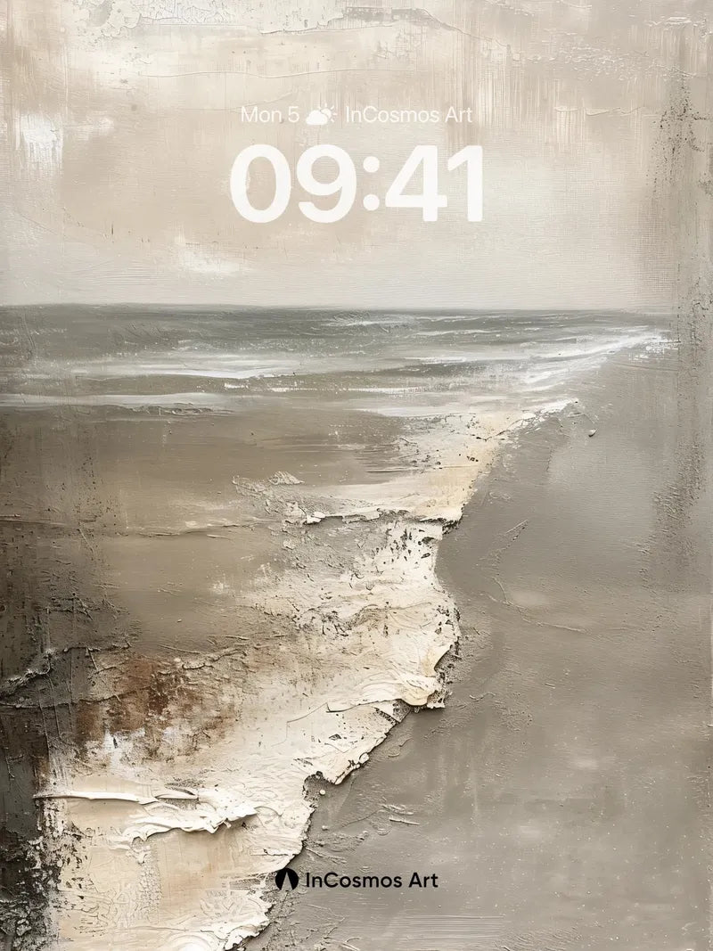 Serenity Shoreline Wallpaper with Weathered Texture