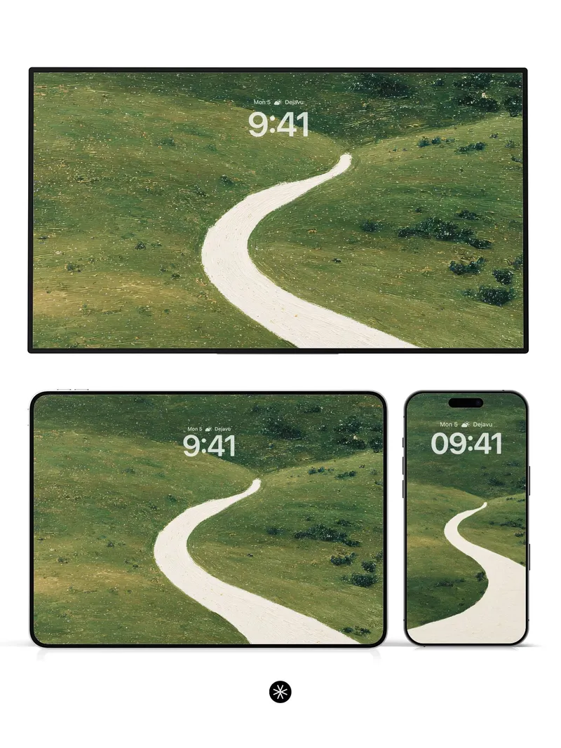 Winding Path Green Hills Wallpaper
