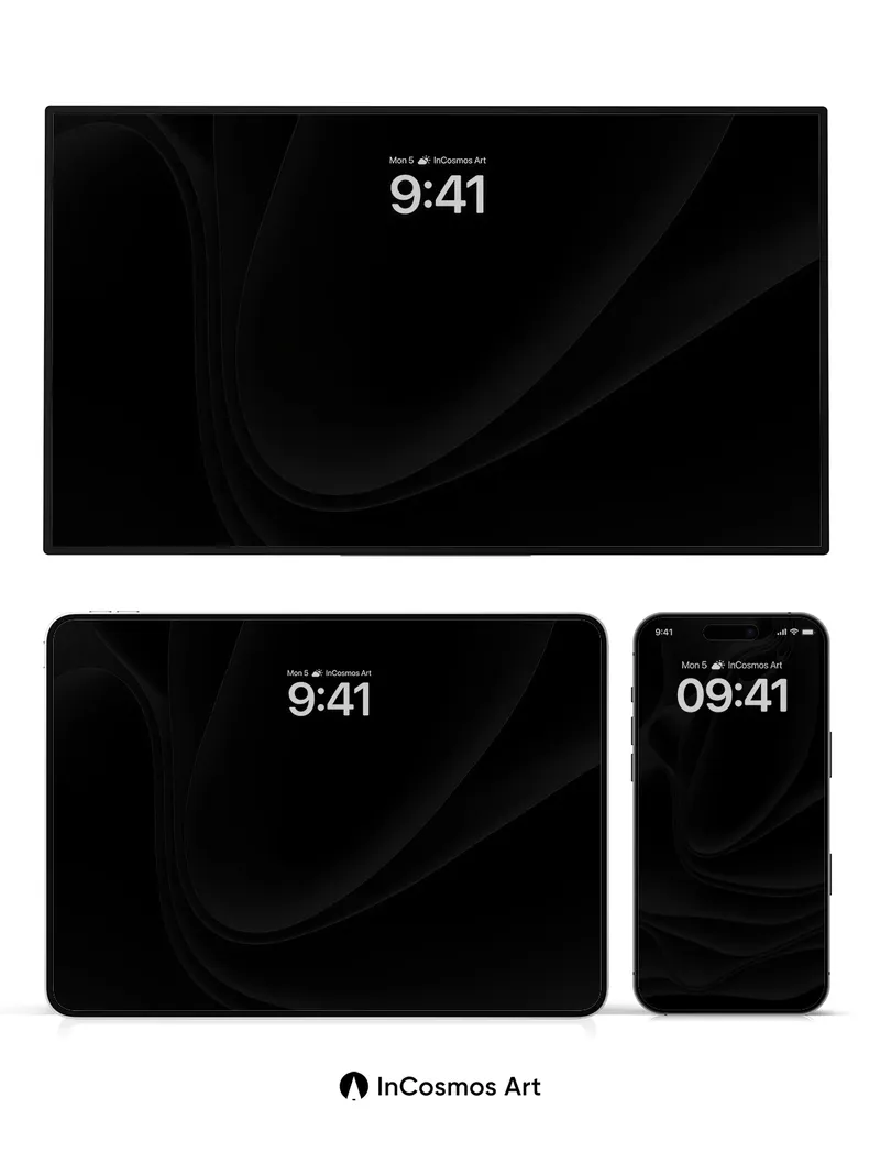 Velvet Void Wallpaper with Silent Curves