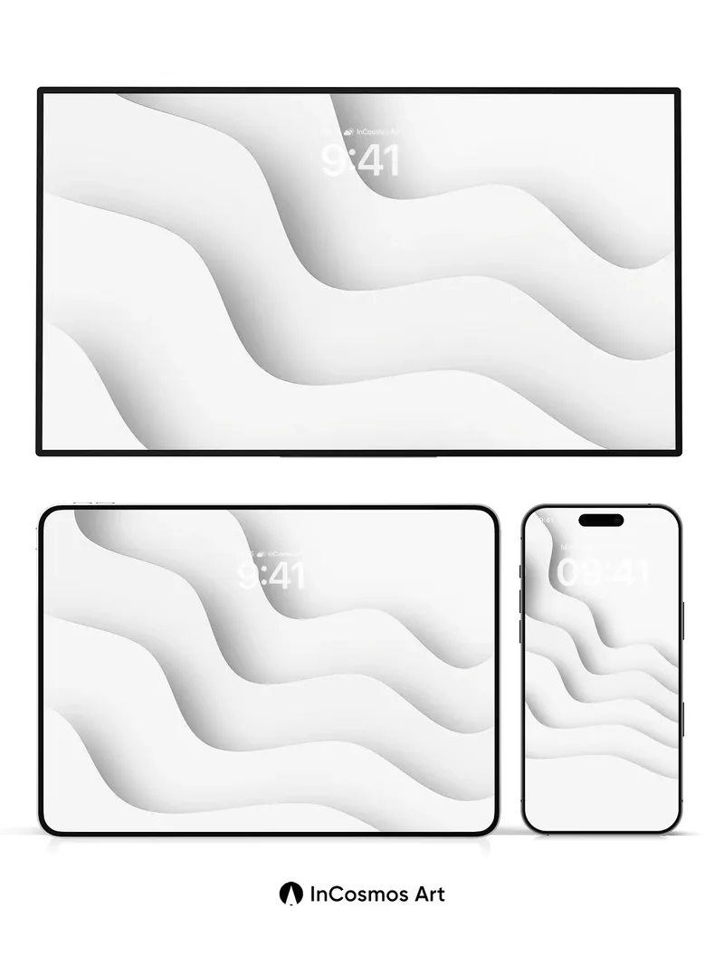 Serene Wave Wallpaper with Floating Depth