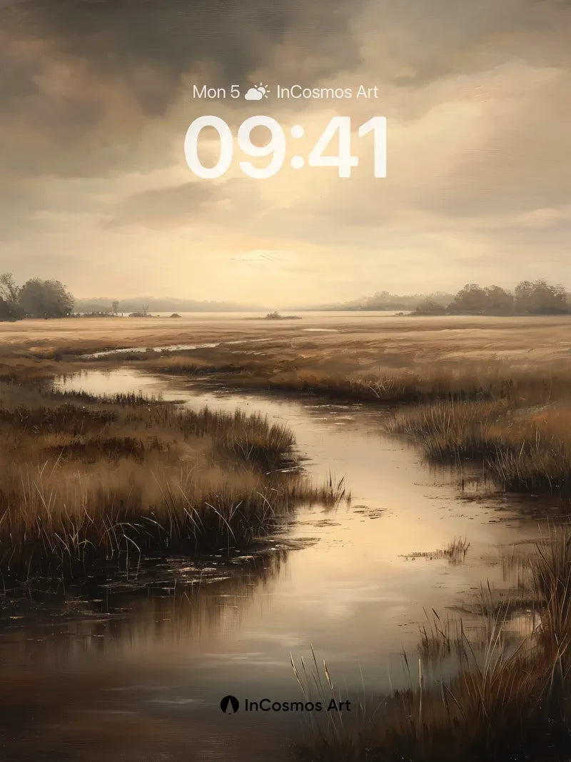 Golden Hush Wallpaper with Whispering Reeds