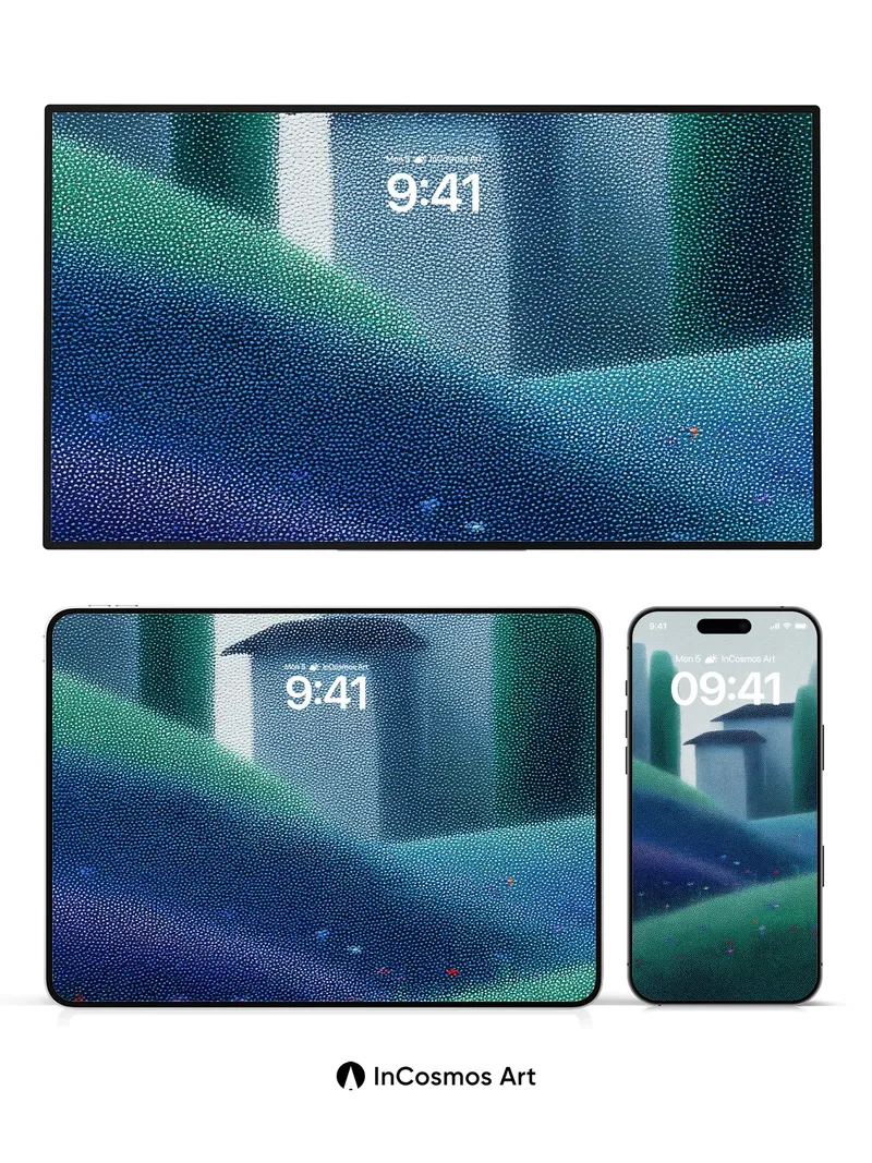 Muted Horizon Wallpaper with Dotted Serenity