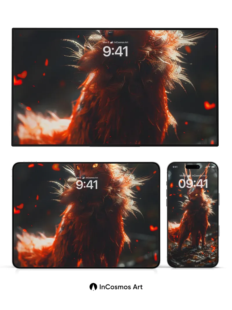 Ember Fox Wallpaper with Fiery Whispers