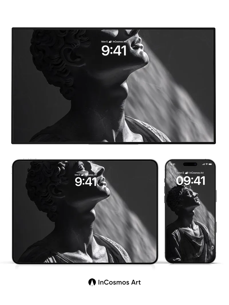 Sculpted Silence Wallpaper with Light's Whisper