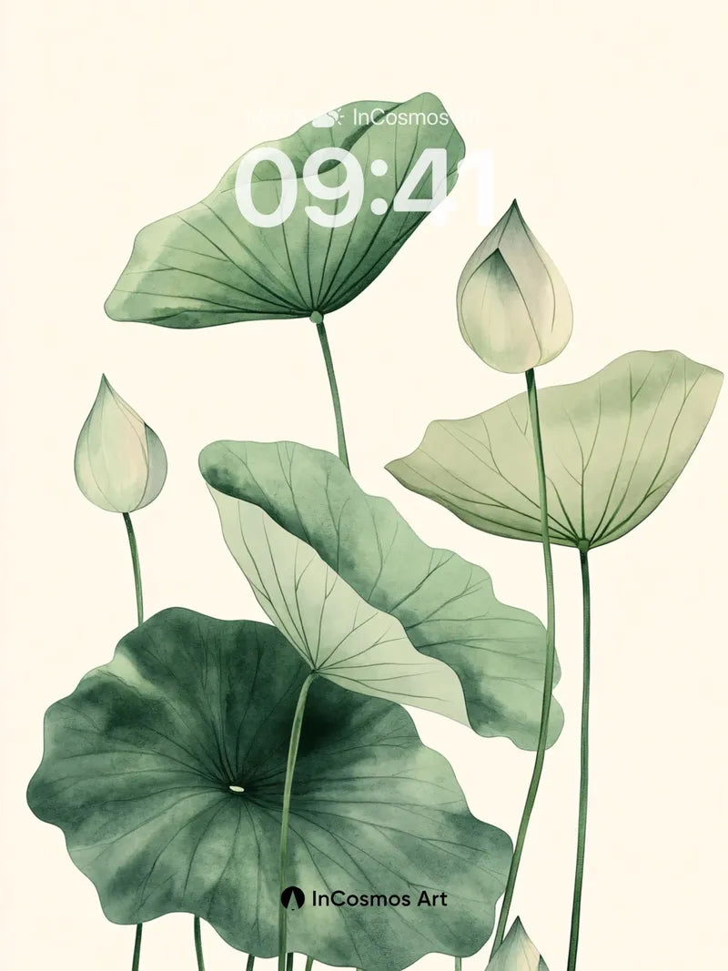 Serene Lotus Wallpaper with Whispering Leaves
