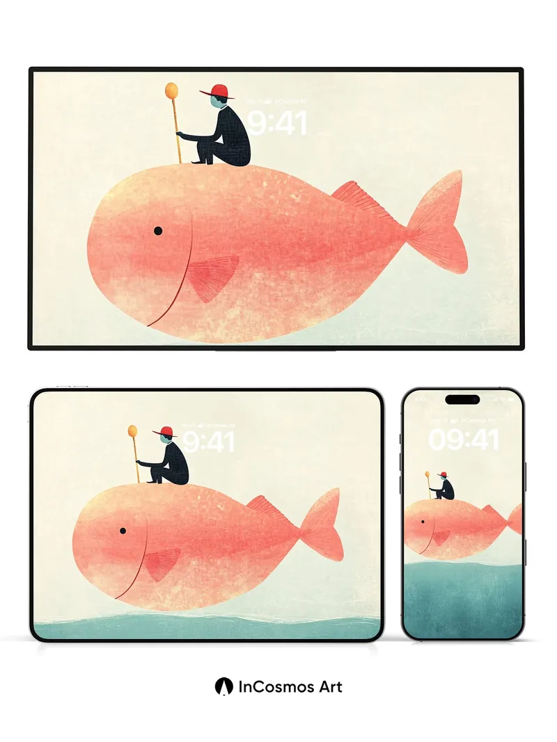 Serenity Float Wallpaper with Fish Rider