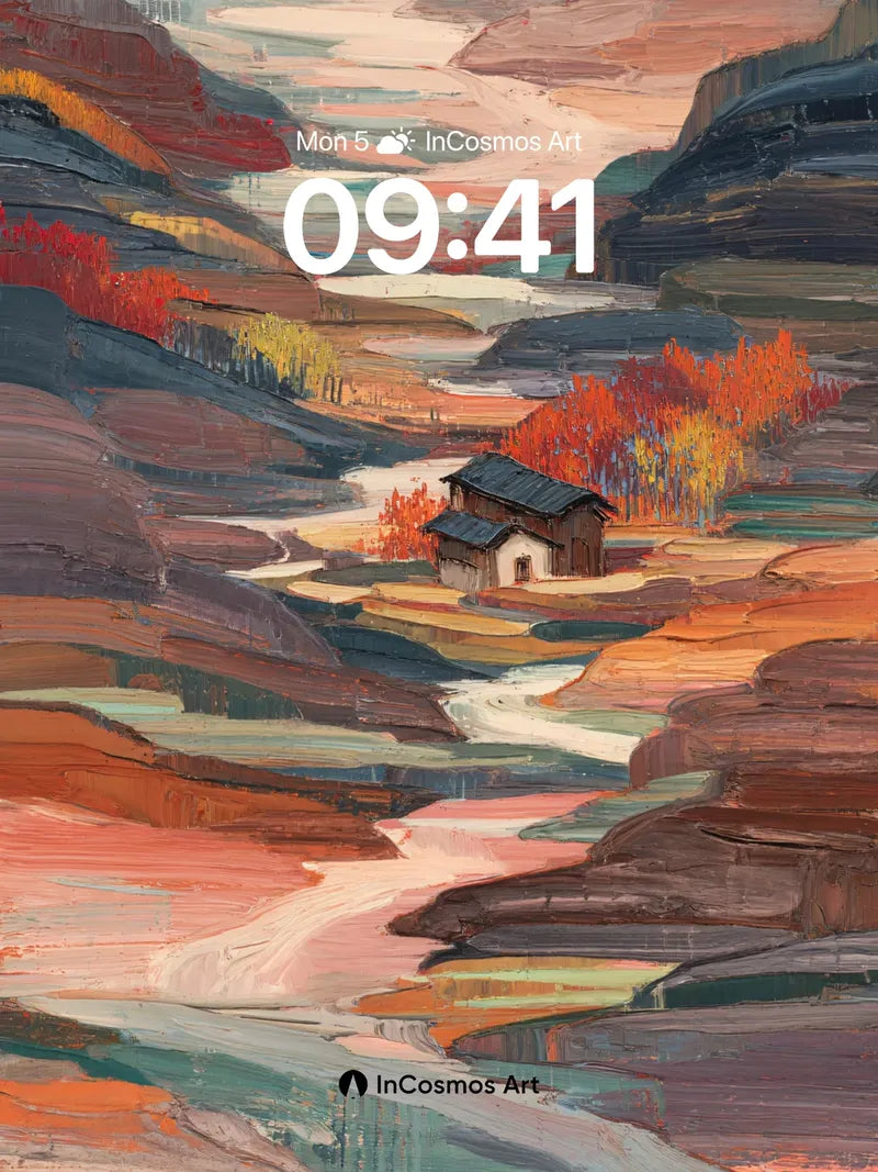 Autumn Hush Wallpaper with Rustic Cabin