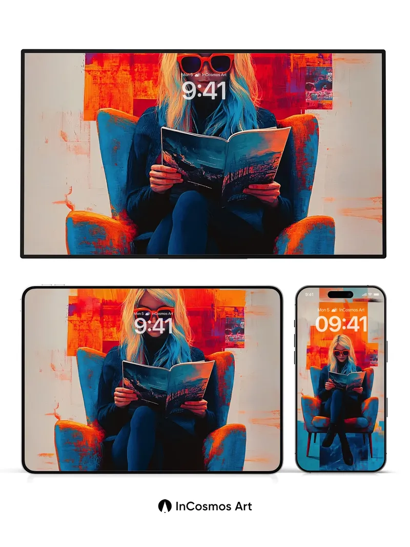 Cubist Mirage Wallpaper with Neon Hues