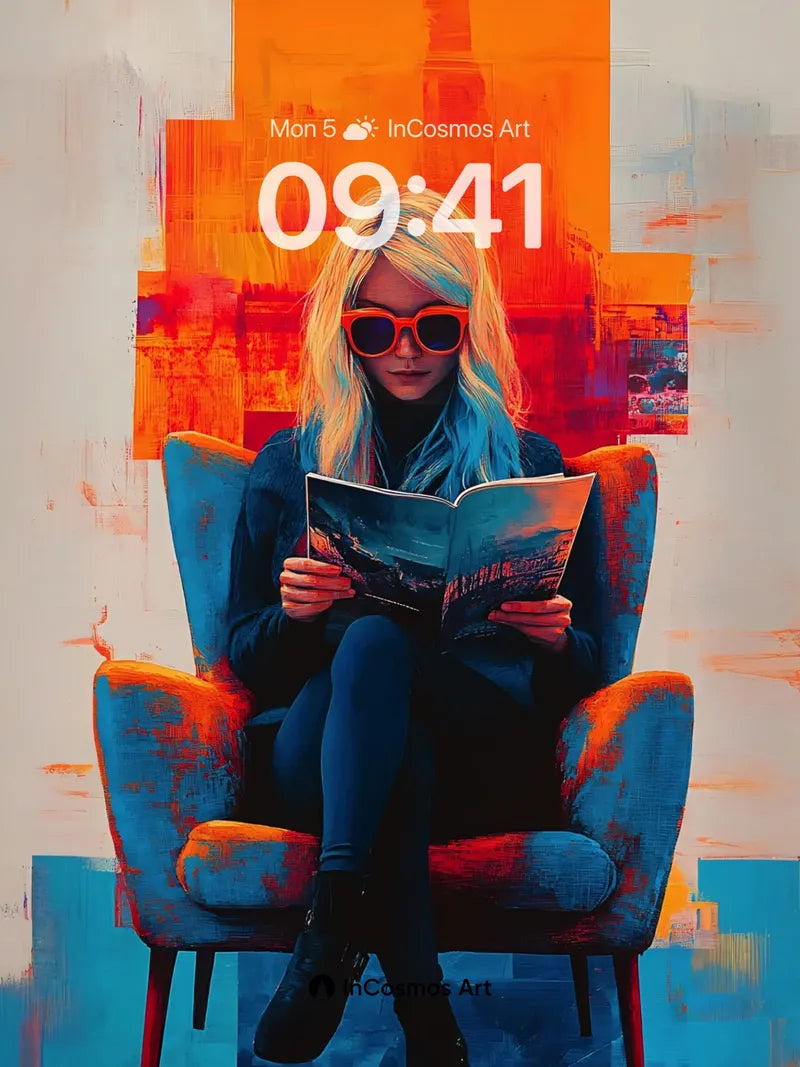 Cubist Mirage Wallpaper with Neon Hues