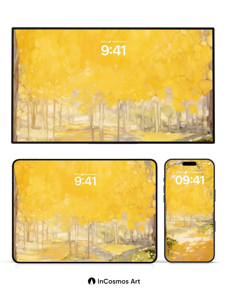 Golden Hush Wallpaper with Canopy Light