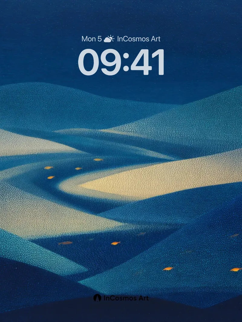 Nocturnal Dunes Wallpaper with Starlit Trails