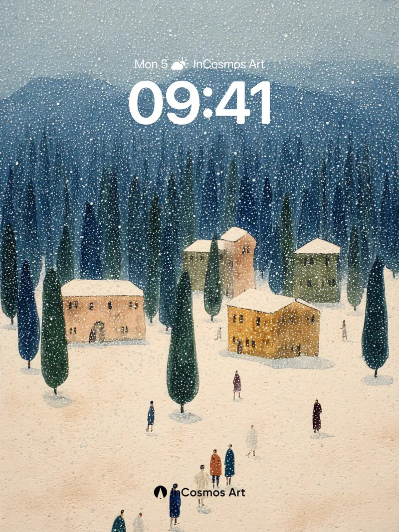 Snowfall Serenity Wallpaper with Silent Walkers