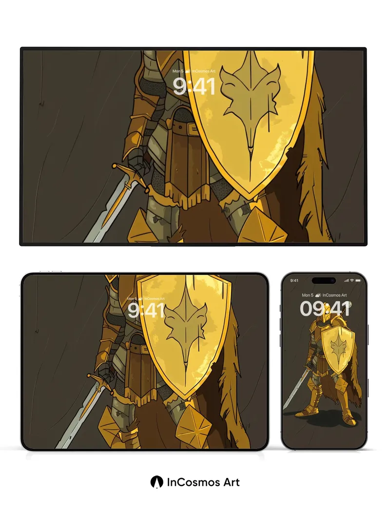 Golden Sentinel Wallpaper with Furred Mantle