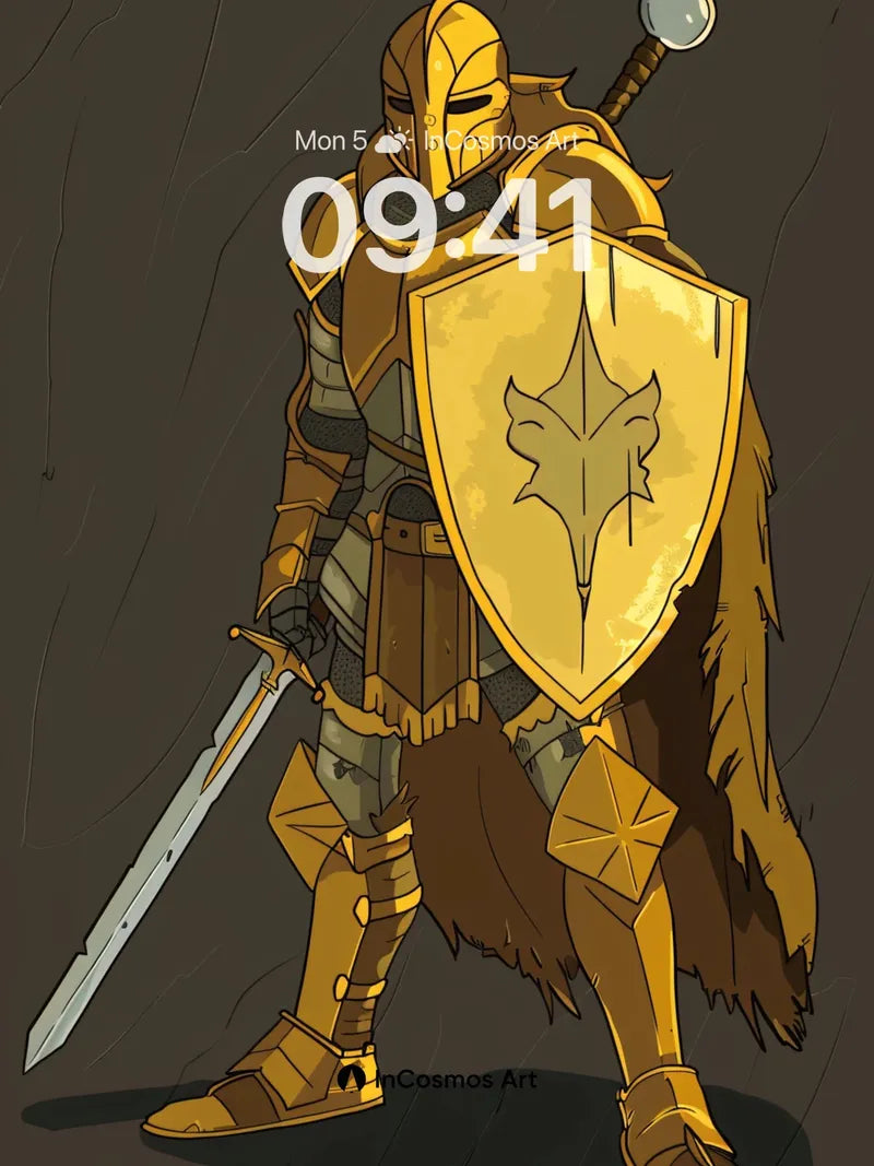 Golden Sentinel Wallpaper with Furred Mantle