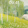 Serenity Birchfield Wallpaper with Sunlit Meadow wallpaper for iPhone, iPad & Mac