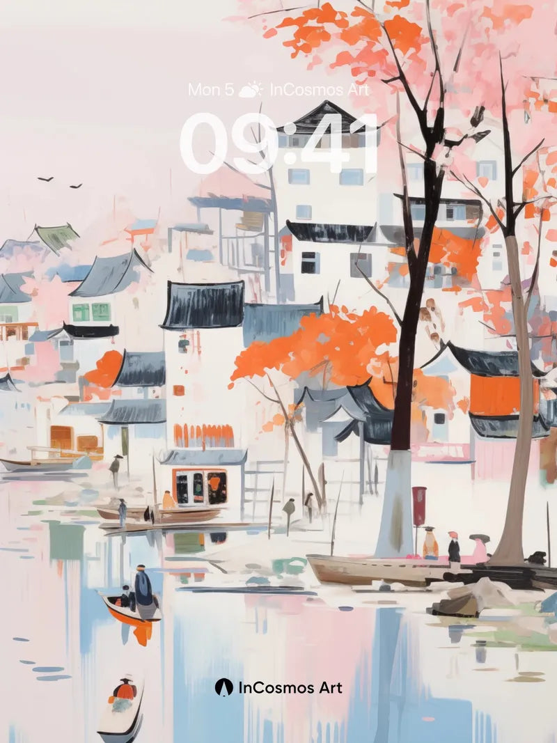 Autumn Hush Wallpaper with Floating Reflections