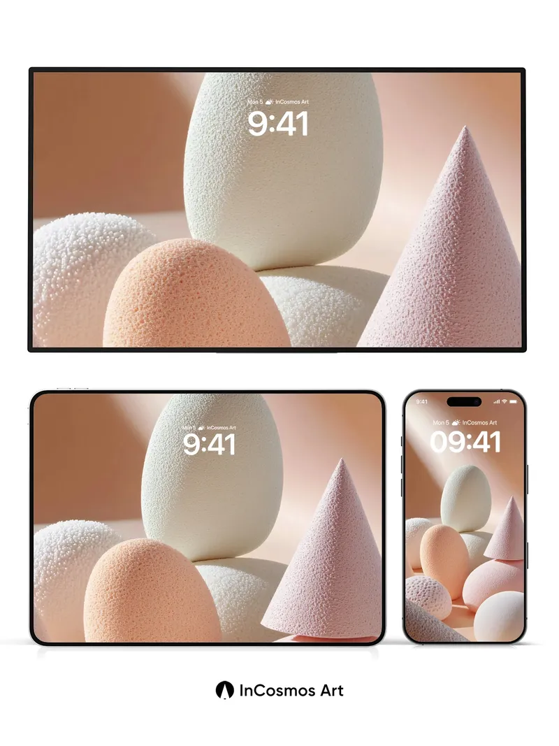 Soft Geometry Wallpaper with Whispering Light