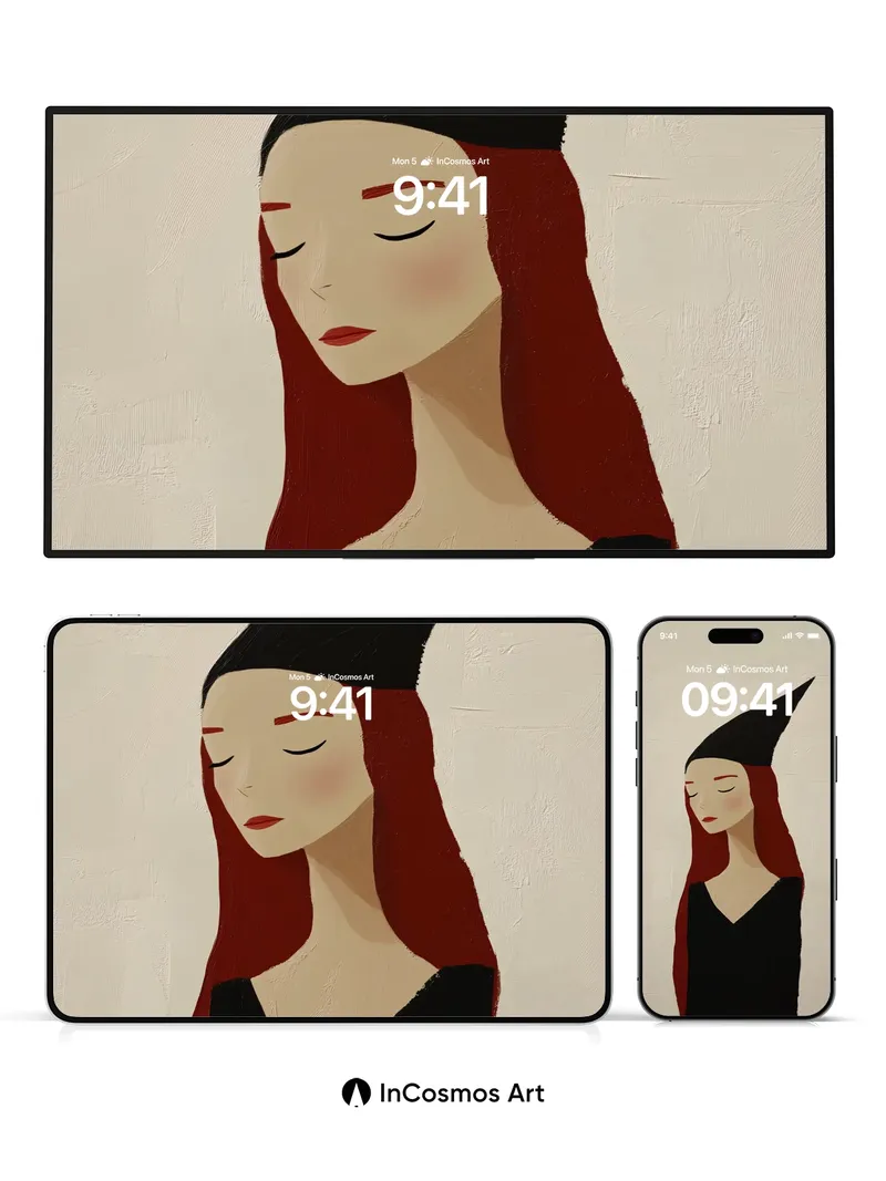 Serene Shadow Wallpaper with Crimson Veil