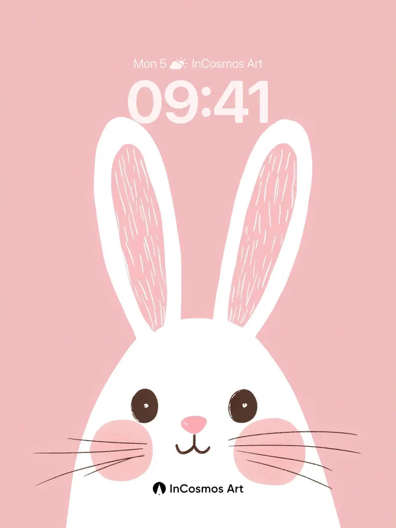 Soft Hush Bunny Wallpaper with Gentle Lines