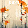 Autumn Whispers Wallpaper with Floating Leaves wallpaper for iPhone, iPad & Mac