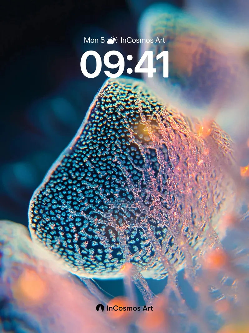 Luminous Coral Wallpaper with Bioluminescent Veins wallpaper for iPhone, iPad & Mac