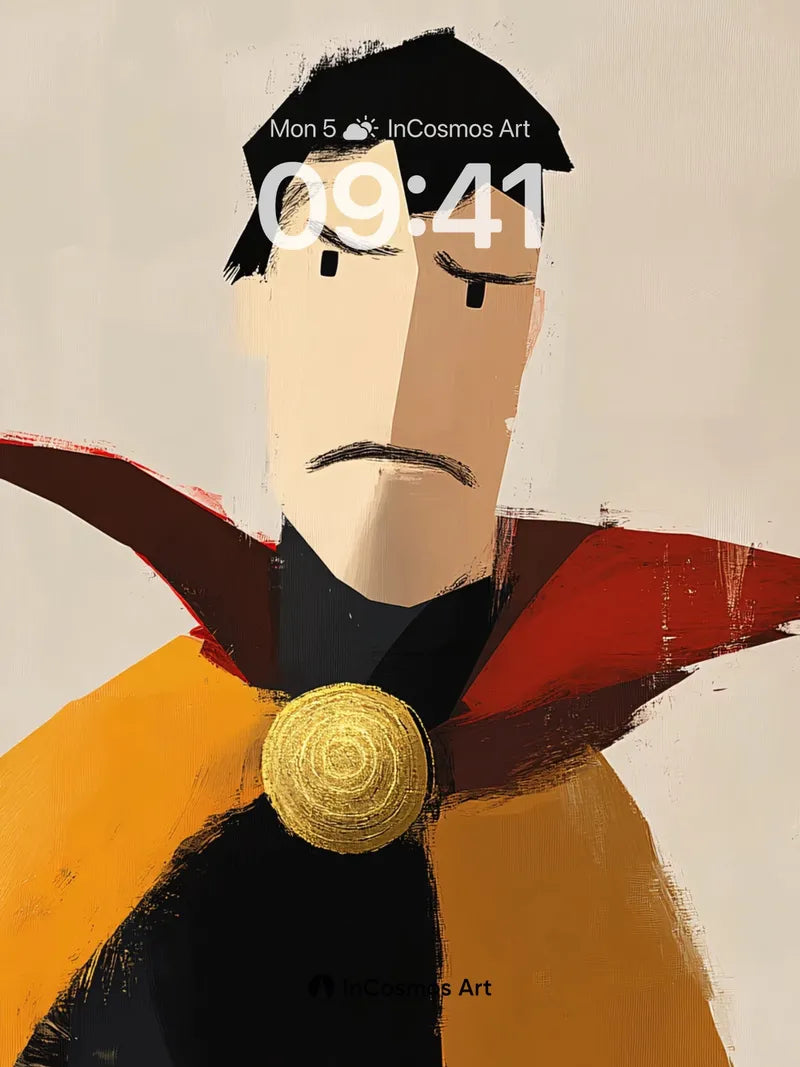 Cubist Hero Wallpaper with Golden Seal wallpaper for iPhone, iPad & Mac