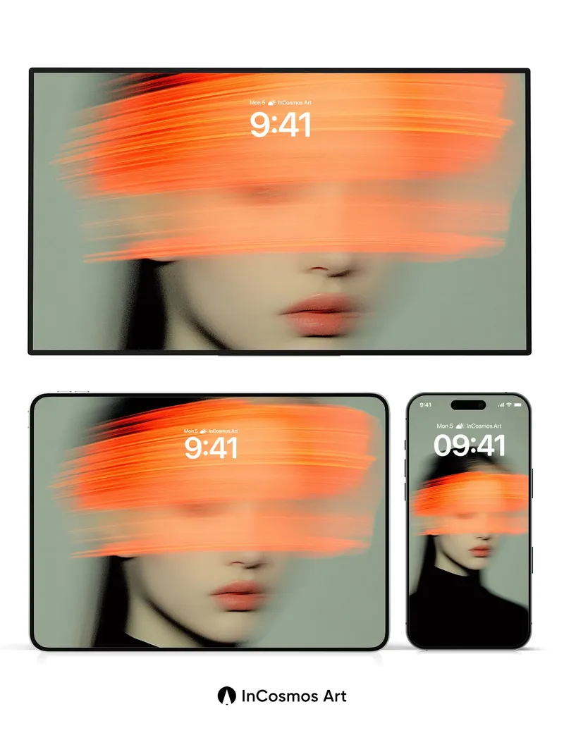 Neon Veil Wallpaper with Ghostly Motion