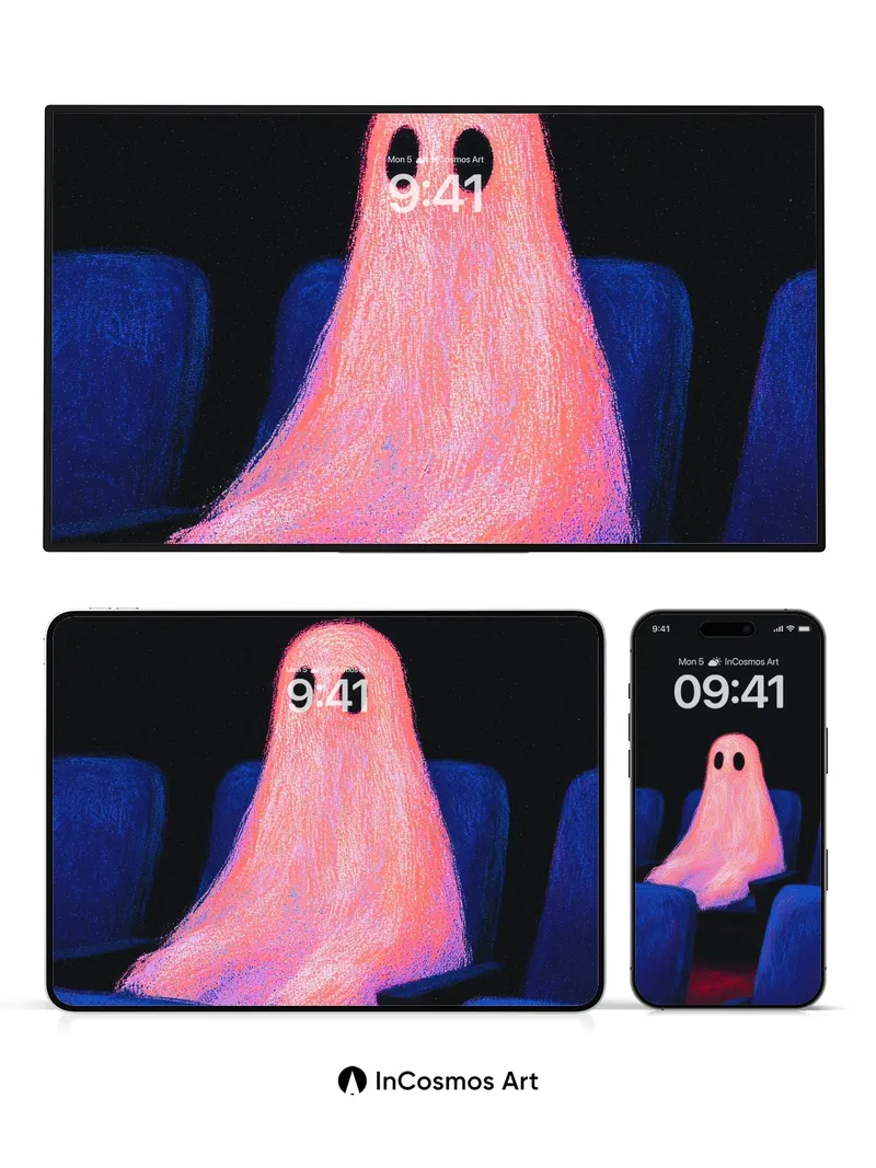 Glowing Specter Wallpaper in Velvet Theater