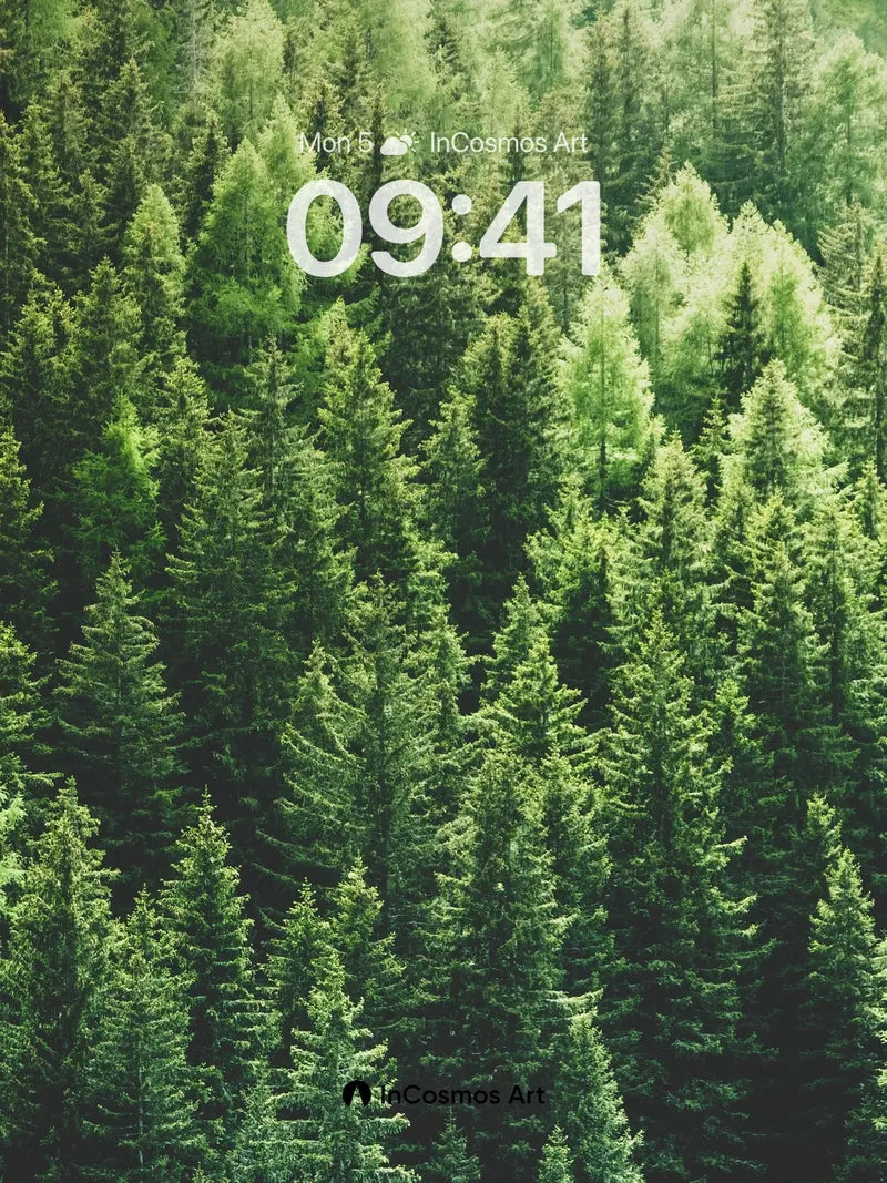 Whispering Canopy Wallpaper with Emerald Depth