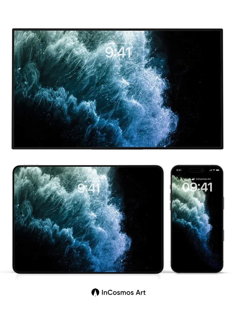 Cosmic Wave Wallpaper with Nebula Veil