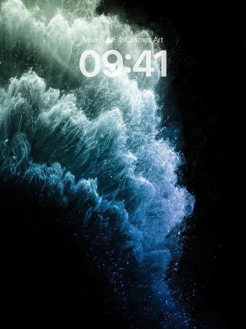 Cosmic Wave Wallpaper with Nebula Veil