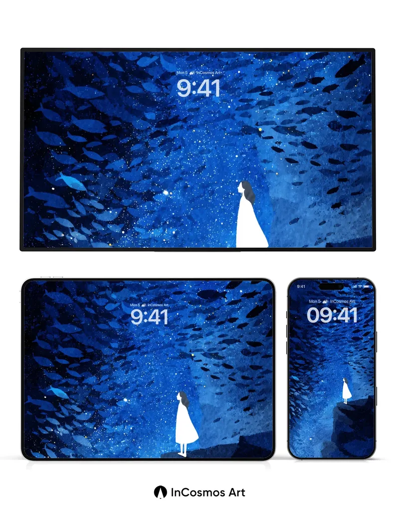 Stellar Abyss Wallpaper with Silent Swarms