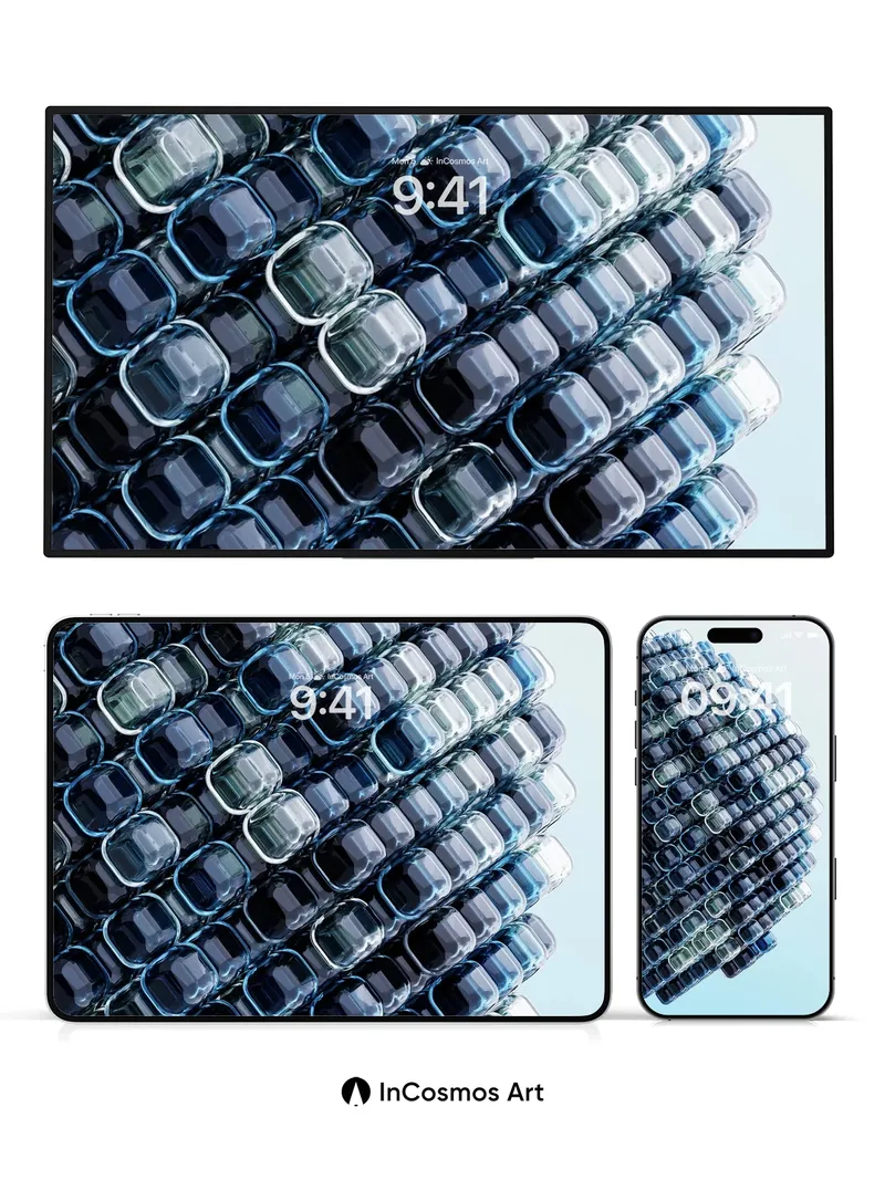 Futurist Glass Wallpaper with Shifting Depths