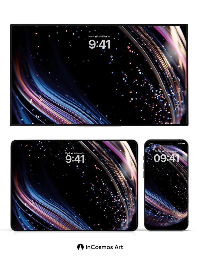 Cosmic Veil Wallpaper with Stardust Trails