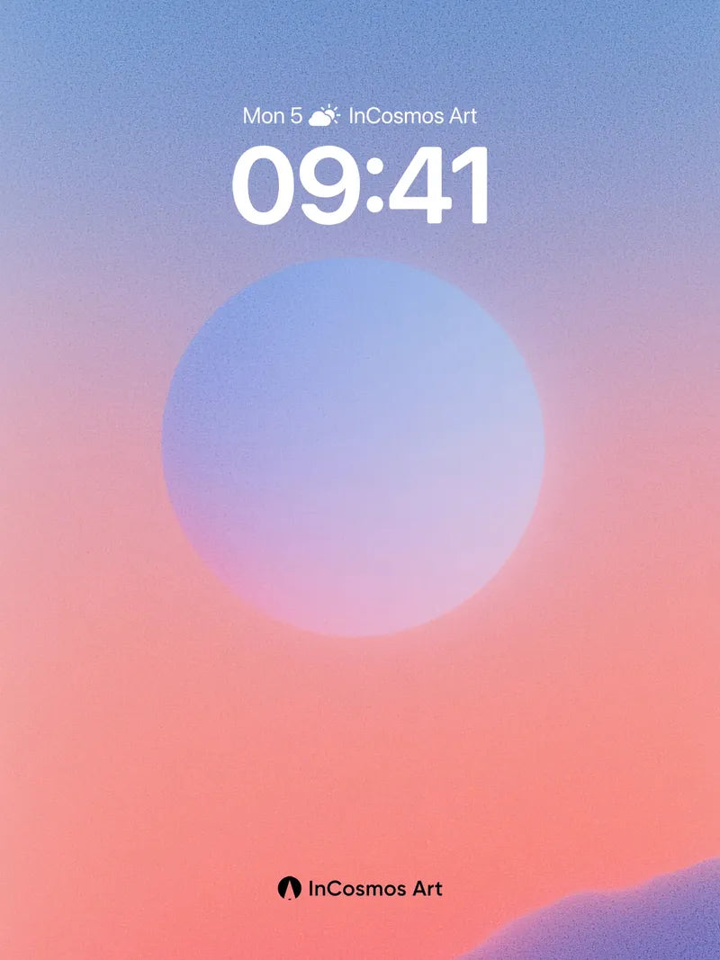 Serene Horizon Wallpaper with Gradient Sun