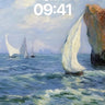 Sail-Lit Sea Wallpaper with Monet's Brush wallpaper for iPhone, iPad & Mac