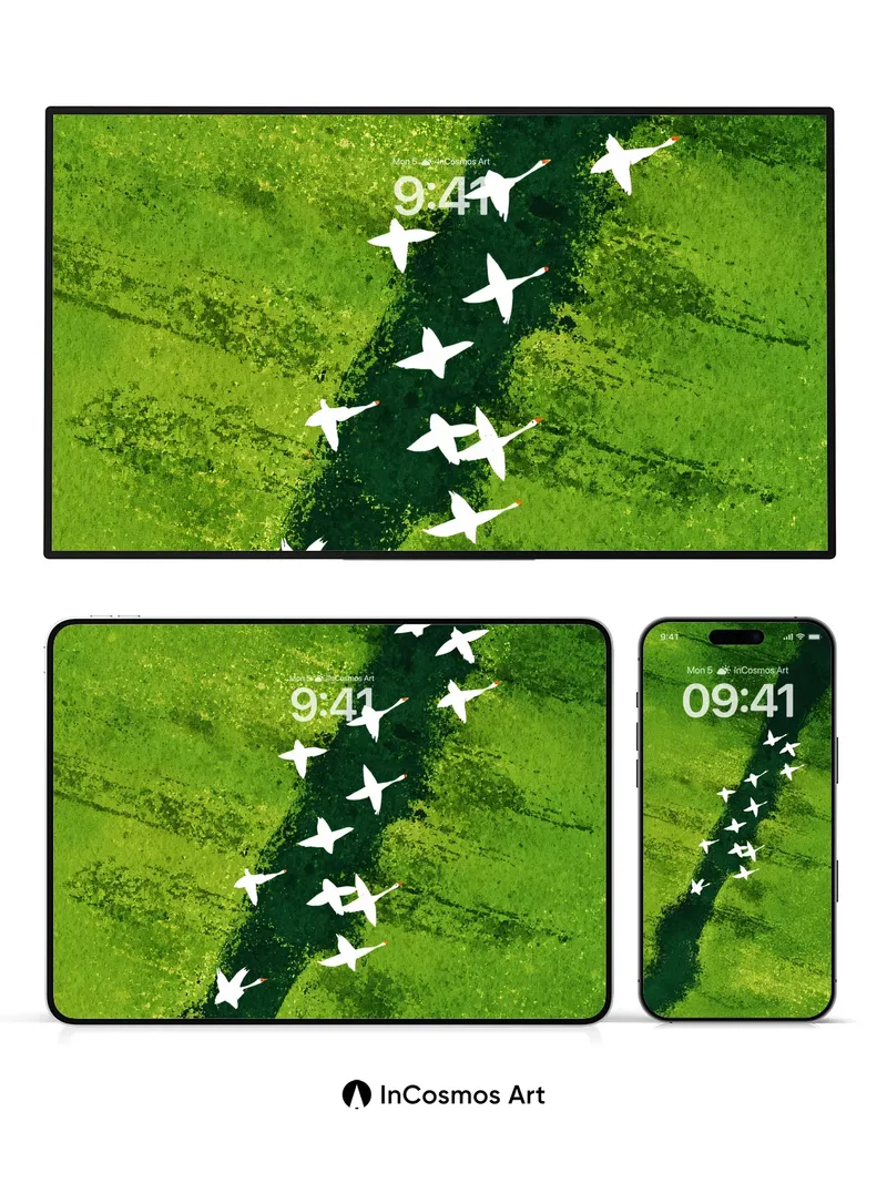 Serenity Flight Wallpaper with Emerald Vein