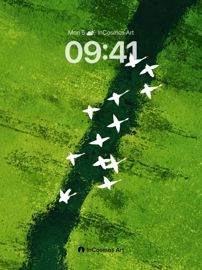 Serenity Flight Wallpaper with Emerald Vein