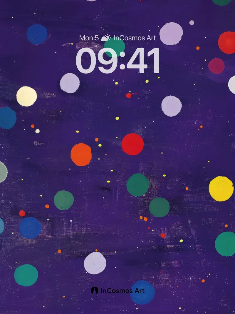 Cosmic Dot Wallpaper with Floating Color Fields wallpaper for iPhone, iPad & Mac