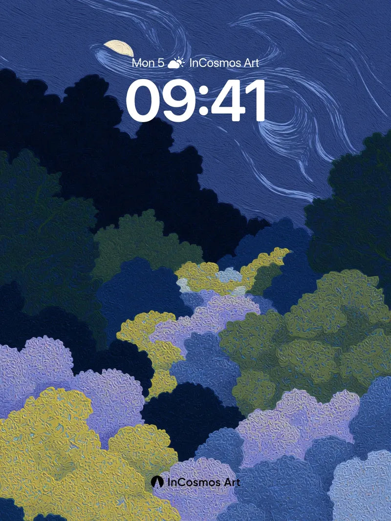 Nocturnal Whirl Wallpaper with Moonlit Canopy