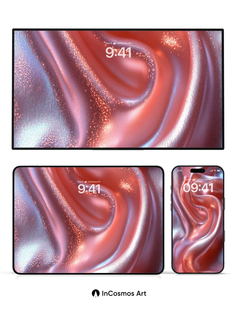 Luminous Silk Wallpaper with Starlight Veins