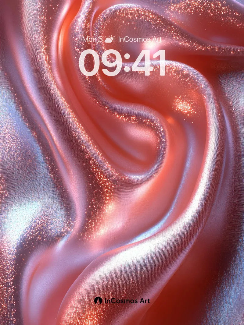 Luminous Silk Wallpaper with Starlight Veins