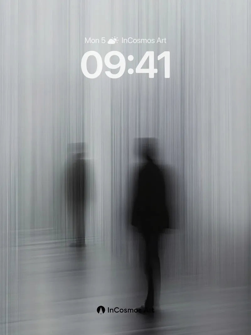 Ghostly Silhouette Wallpaper with Vertical Veil