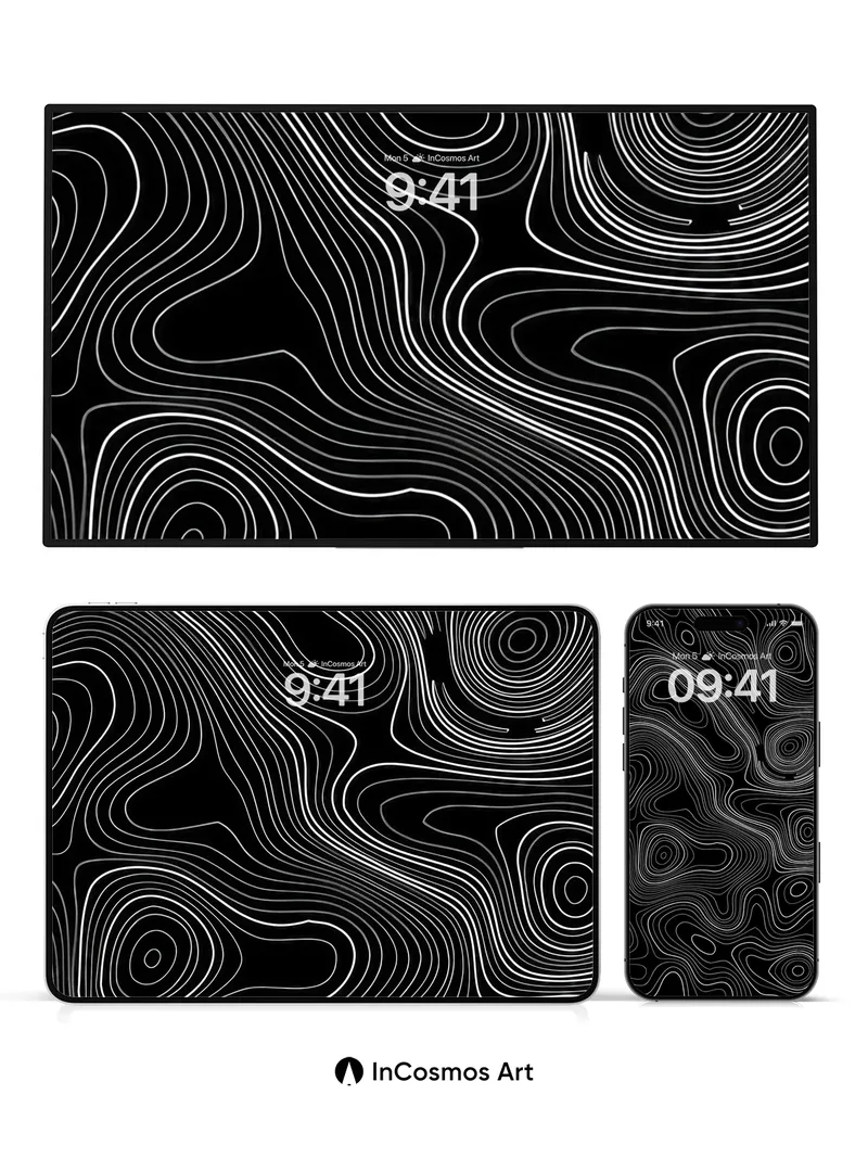 Topographic Silence Wallpaper with Ghost Lines