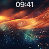 Cosmic Ember Wallpaper with Floating Light Trails wallpaper for iPhone, iPad & Mac