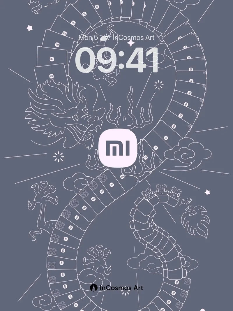 Celestial Dragon Wallpaper with Xiaomi Logo