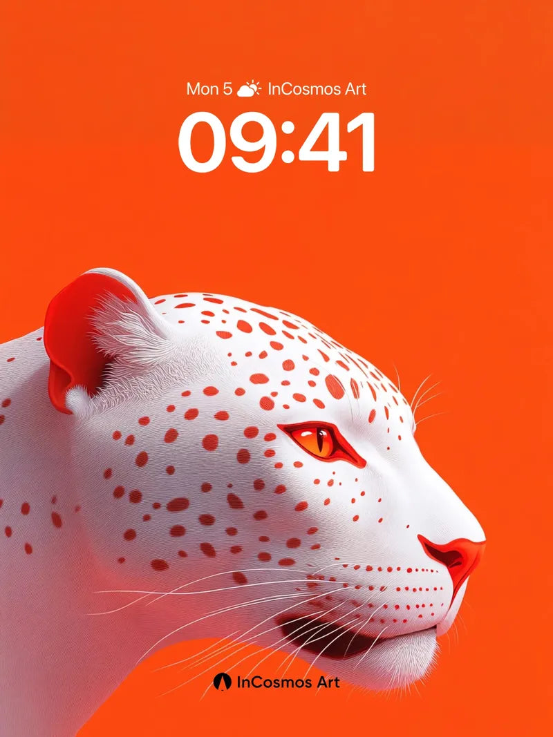 Frostfire Leopard Wallpaper with Crimson Spots wallpaper for iPhone, iPad & Mac