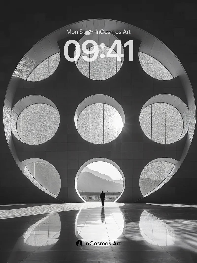 Serenity Sphere Wallpaper with Light-Carved Geometry