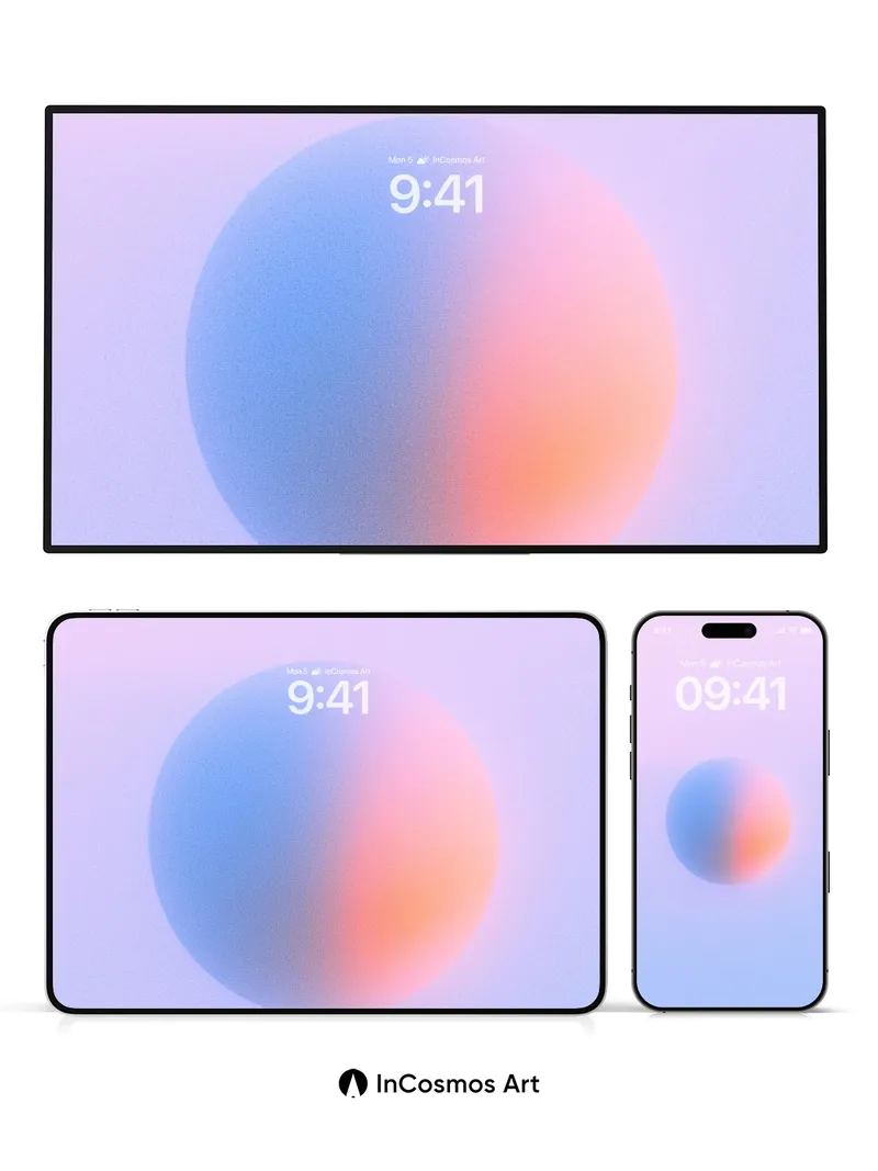 Serene Gradient Sphere Wallpaper with Ethereal Hues
