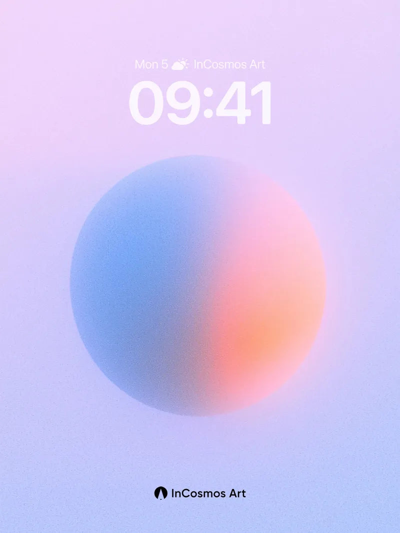 Serene Gradient Sphere Wallpaper with Ethereal Hues